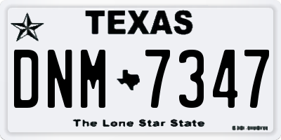 TX license plate DNM7347