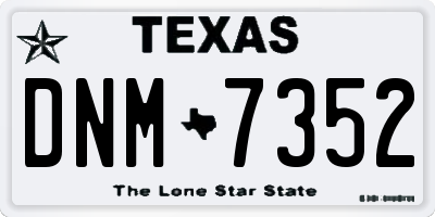 TX license plate DNM7352