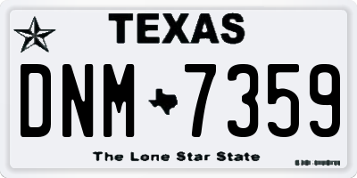 TX license plate DNM7359