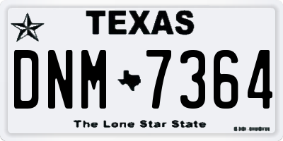 TX license plate DNM7364