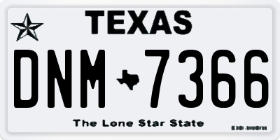 TX license plate DNM7366