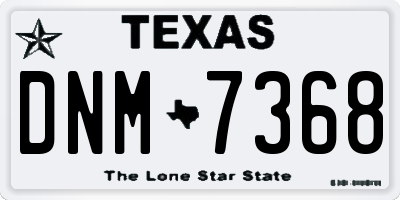 TX license plate DNM7368