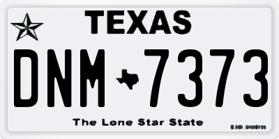 TX license plate DNM7373