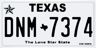 TX license plate DNM7374