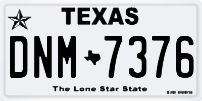 TX license plate DNM7376