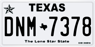 TX license plate DNM7378