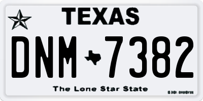 TX license plate DNM7382