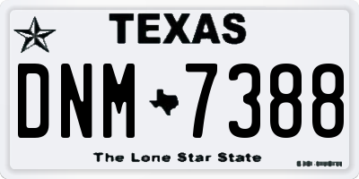 TX license plate DNM7388