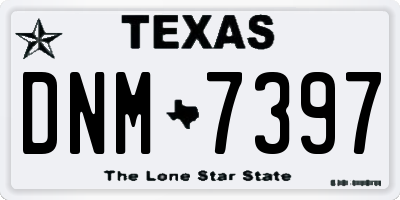 TX license plate DNM7397