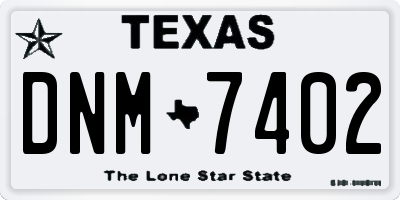 TX license plate DNM7402