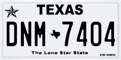TX license plate DNM7404