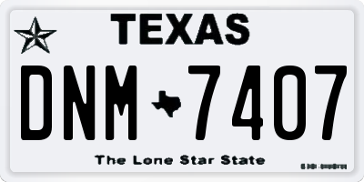 TX license plate DNM7407
