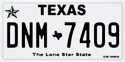 TX license plate DNM7409