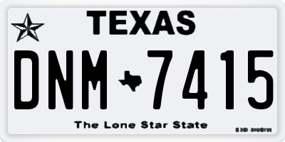 TX license plate DNM7415