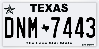 TX license plate DNM7443