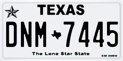 TX license plate DNM7445