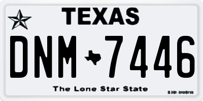 TX license plate DNM7446