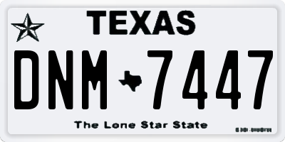 TX license plate DNM7447