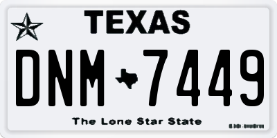 TX license plate DNM7449