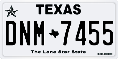 TX license plate DNM7455