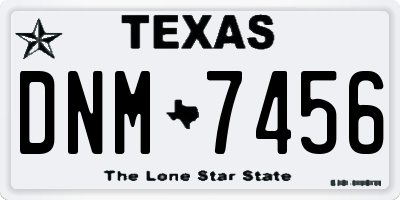 TX license plate DNM7456