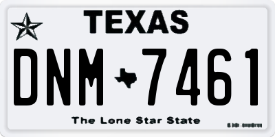 TX license plate DNM7461