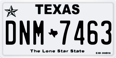 TX license plate DNM7463