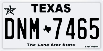 TX license plate DNM7465