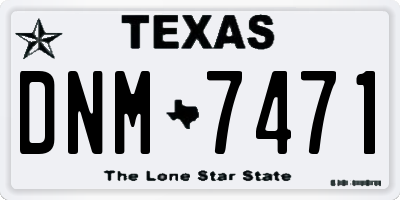 TX license plate DNM7471