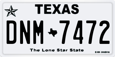 TX license plate DNM7472