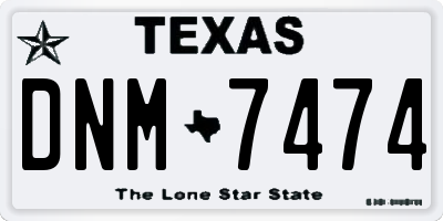 TX license plate DNM7474