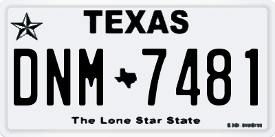 TX license plate DNM7481
