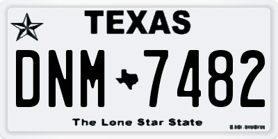 TX license plate DNM7482