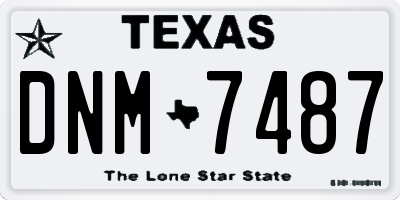 TX license plate DNM7487