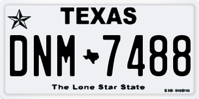 TX license plate DNM7488