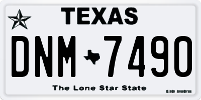 TX license plate DNM7490