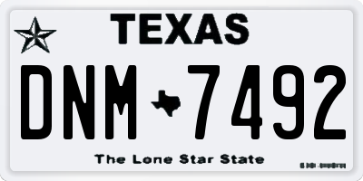 TX license plate DNM7492