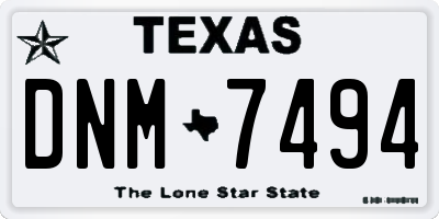 TX license plate DNM7494
