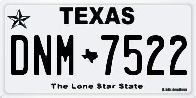 TX license plate DNM7522