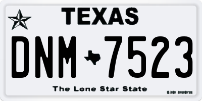 TX license plate DNM7523