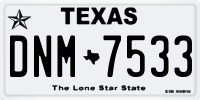TX license plate DNM7533
