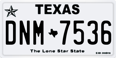 TX license plate DNM7536