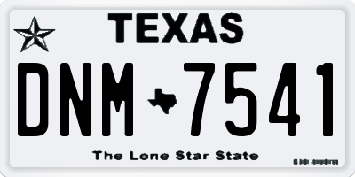 TX license plate DNM7541
