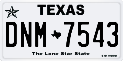 TX license plate DNM7543