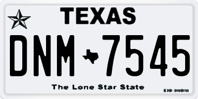 TX license plate DNM7545
