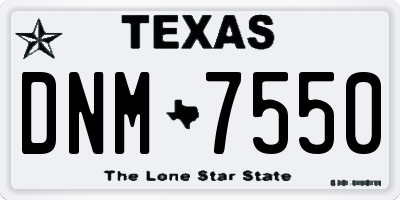TX license plate DNM7550