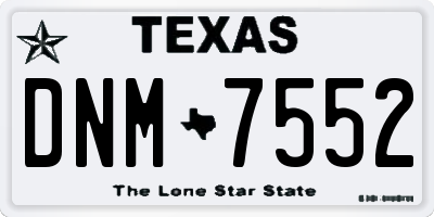 TX license plate DNM7552