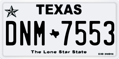 TX license plate DNM7553