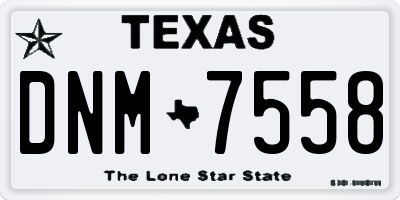 TX license plate DNM7558