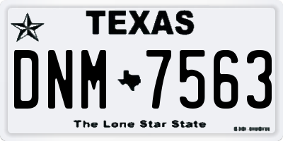 TX license plate DNM7563